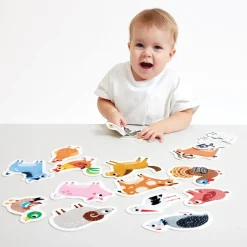 15 puzzles animales de la granja de 2 piezas