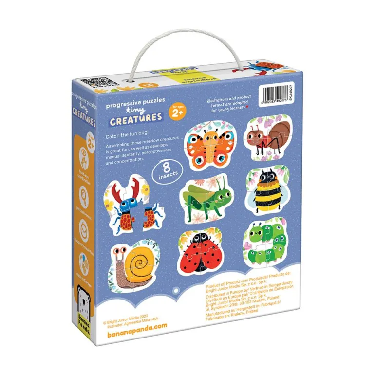 8 puzzles de insectos de 4 piezas