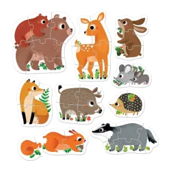 9 puzzles progresivos animales del bosque 33 piezas