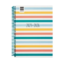 Agenda espiral cuarto 2025-26 Diva Colors semana vista horizontal 2025-2026