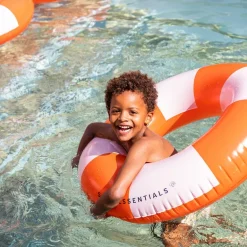 Anillo flotador hinchable rojo y blanco 90cm.