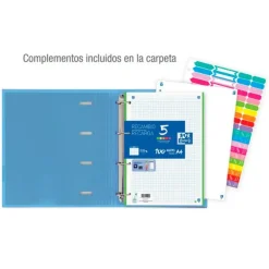 Archivador A4 4anillas con recambio colores surtidos