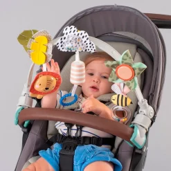 Arco con actividades para sillita animales sabana