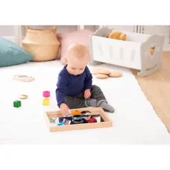 Bandeja espejo madera 36x24x3 cm