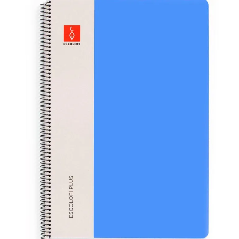 Bloc A4 color azul pauta 3mm. 80 hojas serie Plus