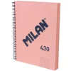Bloc A4 cuadrícula 5x5 Milan 430 rosa 120hojas 95gr tapa dura