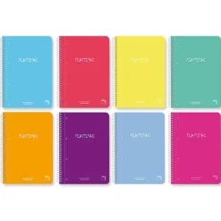 Bloc A4 cuadro 5mm. 100 hojas microperforado colores surtidos Plastipac