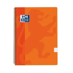 Bloc A4 naranja cuadro 4mm. tapa plástico 80 hojas Oxford