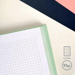 Bloc A5 tapa dura cuadro 5x5mm 80 hojas azul serie 1918 Milan