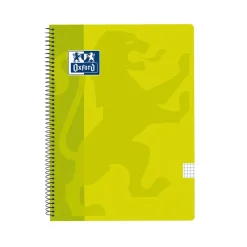 Bloc A4 verde lima cuadro 4mm. tapa plástico 80 hojas Oxford
