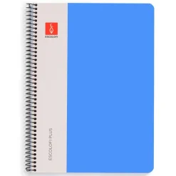 Bloc cuarto color azul pauta 3mm. 80 hojas serie Plus