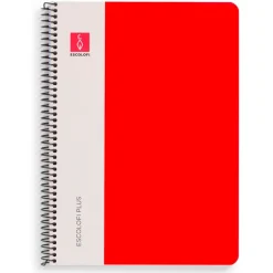 Bloc cuarto color rojo pauta 3mm. 80 hojas serie Plus