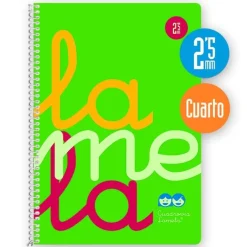 Bloc cuarto cuadrovía 2,5mm. 80 hojas verde flúor