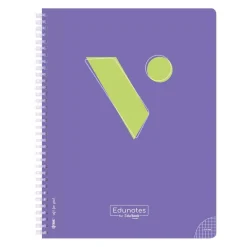 Bloc Edunotes A4 80 hojas cuadro 4x4mm lila
