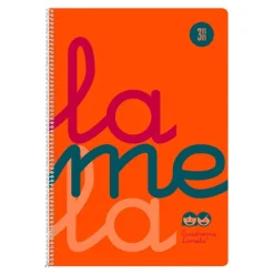 Bloc folio cuadrovía 3mm. 80 hojas tapa polipropileno naranja flúor