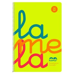 Bloc folio cuadrovía 2,5mm 80 hojas tapa de polipropileno amarillo flúor