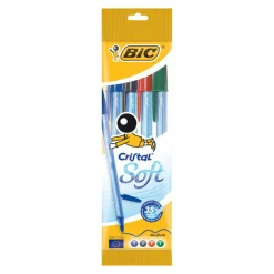 Bolígrafo Bic Cristal Soft 4 unidades de colores