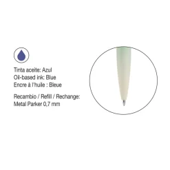 Bolígrafo degradado verde tinta azul