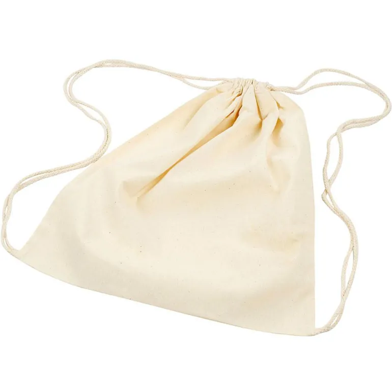 Bolsa saco algodón color natural claro 37x41cm