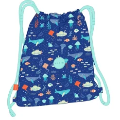 Bolsa saco mundo marino azul 26x34cm