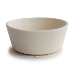 Bowl de silicona con ventosa Mushie blanco hueso