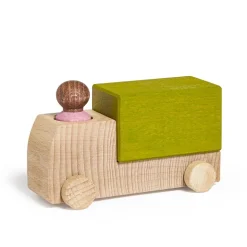 Camión madera verde Lubu con figura