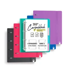 Carpebloc A4 4 anillas 35mm. PP foam con recambio de 100 hojas color rojo
