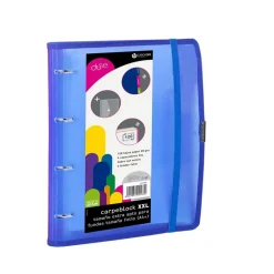Carpebloc folio azul 4 anillas 35mm. PP Dune XXL con recambio