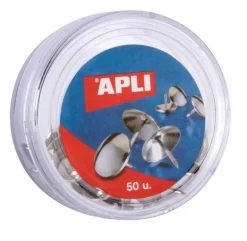 Chinchetas niqueladas estuche 50 unidades, caja 16 estuches