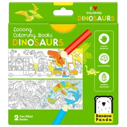 Colorea y aprende con dinosaurios, cuadernos para colorear extra largos