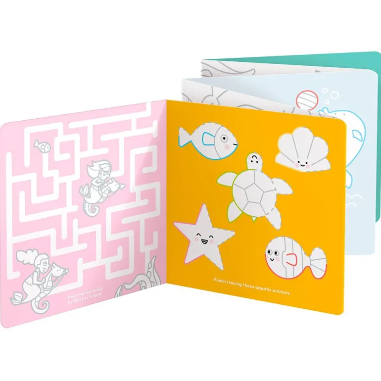 Colorea y aprende con sirenas, cuadernos para colorear extra largos