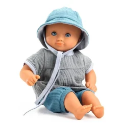 Conjunto camisa y pantalón azul verano 32cm con gorro