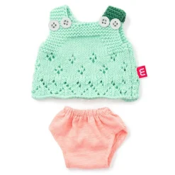 Conjunto vestido verde con pelele rosa 21cm