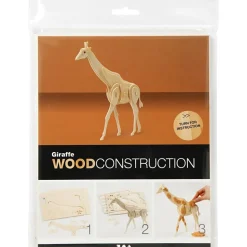 Construcción de madera para ensamblar jirafa 3D