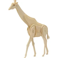 Construcción de madera para ensamblar jirafa 3D