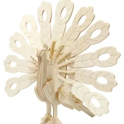 Construcción de madera para ensamblar pavo real 3D