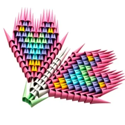 Construcción Gami Pink figuras 3D 500 piezas