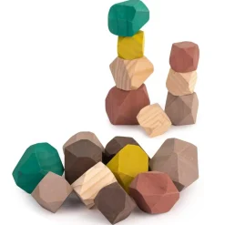 Construcción madera piedras apilables 18pzas.