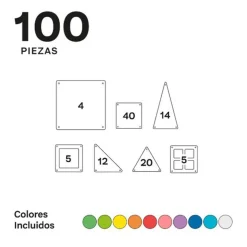 Construcción magnética 100 piezas Imanix