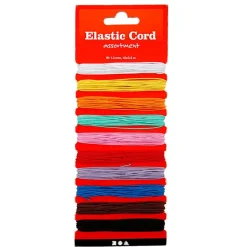 Cordones elásticos para abalorios 3,5mx1mm. 10 colores