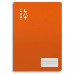 Cuaderno cuarto naranja pauta Montessori 3,5mm. 32 hojas