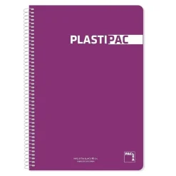 Cuaderno folio pauta 2,5mm. 80 hojas colores surtidos Plastipac