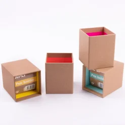 Cubilete portalápices kraft con interior de color