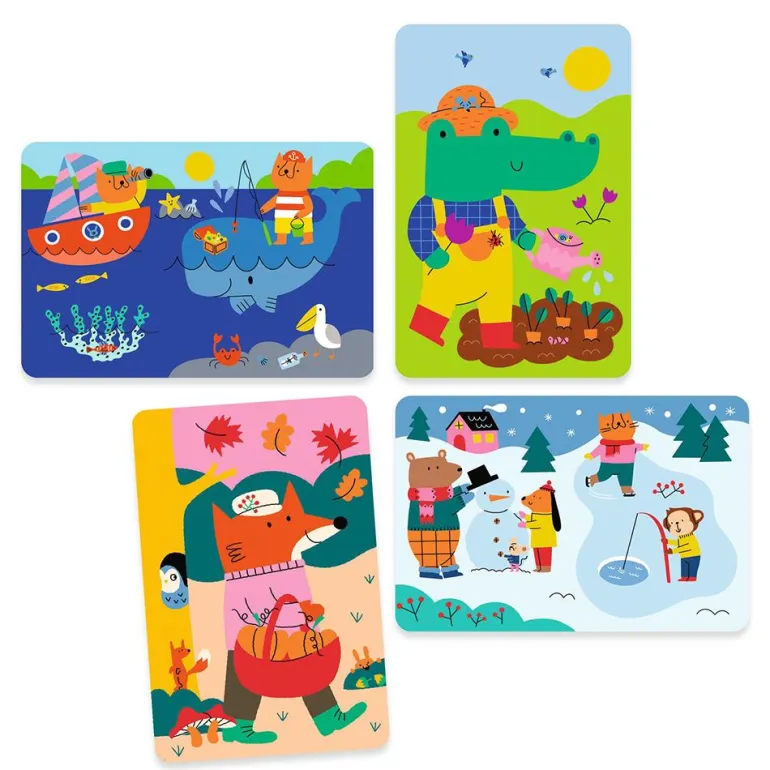 Dibujos mágicos para colorear las cuatro estaciones