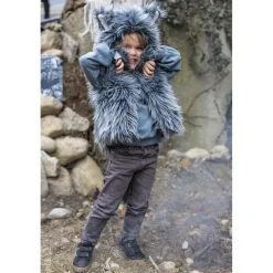 Disfraz lobo 3-4 años sudadera con capucha y guantes