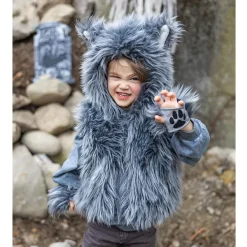 Disfraz lobo 3-4 años sudadera con capucha y guantes