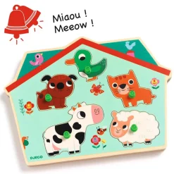 Encaje con sonido granja de madera