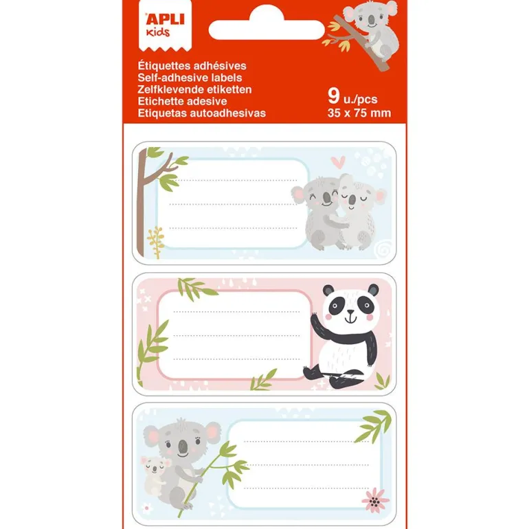 Etiquetas modelo koala 9 unidades Apli