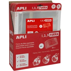 Forro para libros modelo funda 29x53cm. 5 unidades