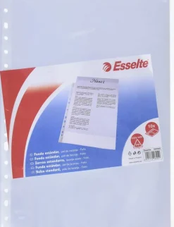 Funda tamaño folio transparente con multitaladro 10 unidades